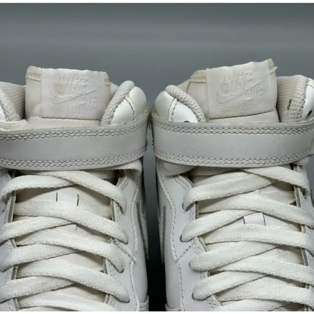 Nike Air Force 1 High Tops White Leather Size 6.5Y Streetwear Classic Old School